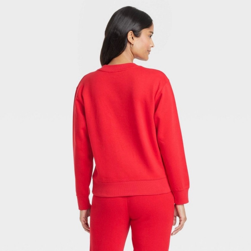 Universal Thread Red 'Merry' Sweatshirt - Picture 2 of 4